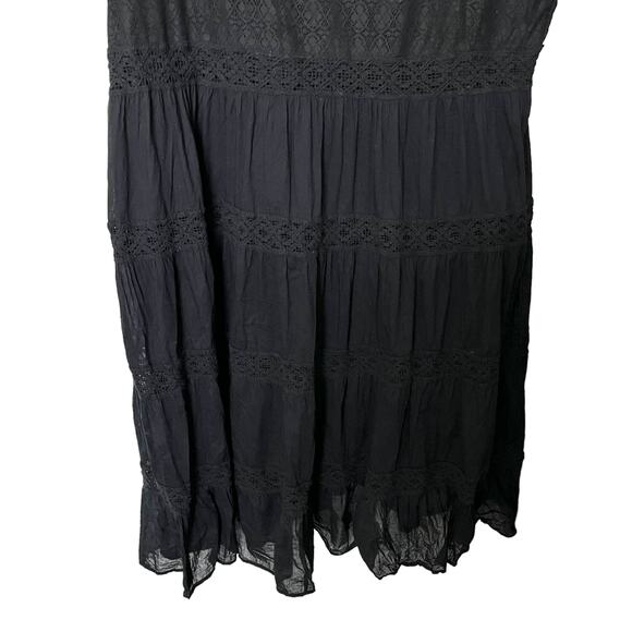 MAGGIE BARNES SHORT SLV MAXI LAYERED DRESS, WOMENS-3X(26/28)-BLACK, LACE, DRESSY - Picture 6 of 10